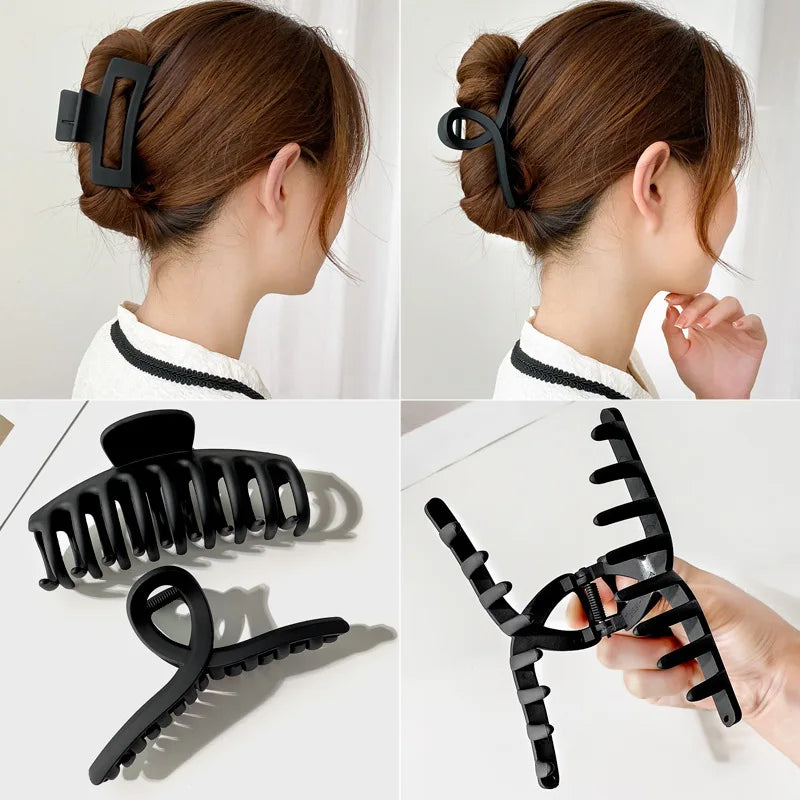 KentDO™ Korean Style Large Black Hair Claw Clip