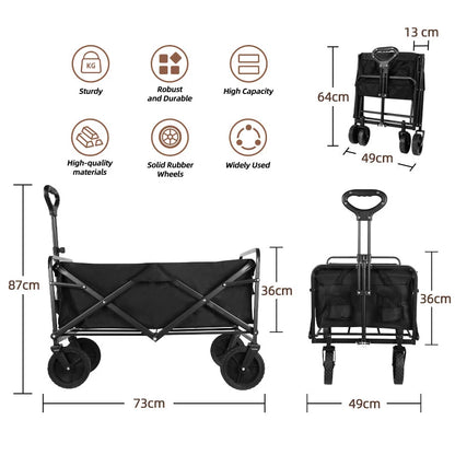 Heavy Duty Folding Wagon with Large Capacity Storage Cart