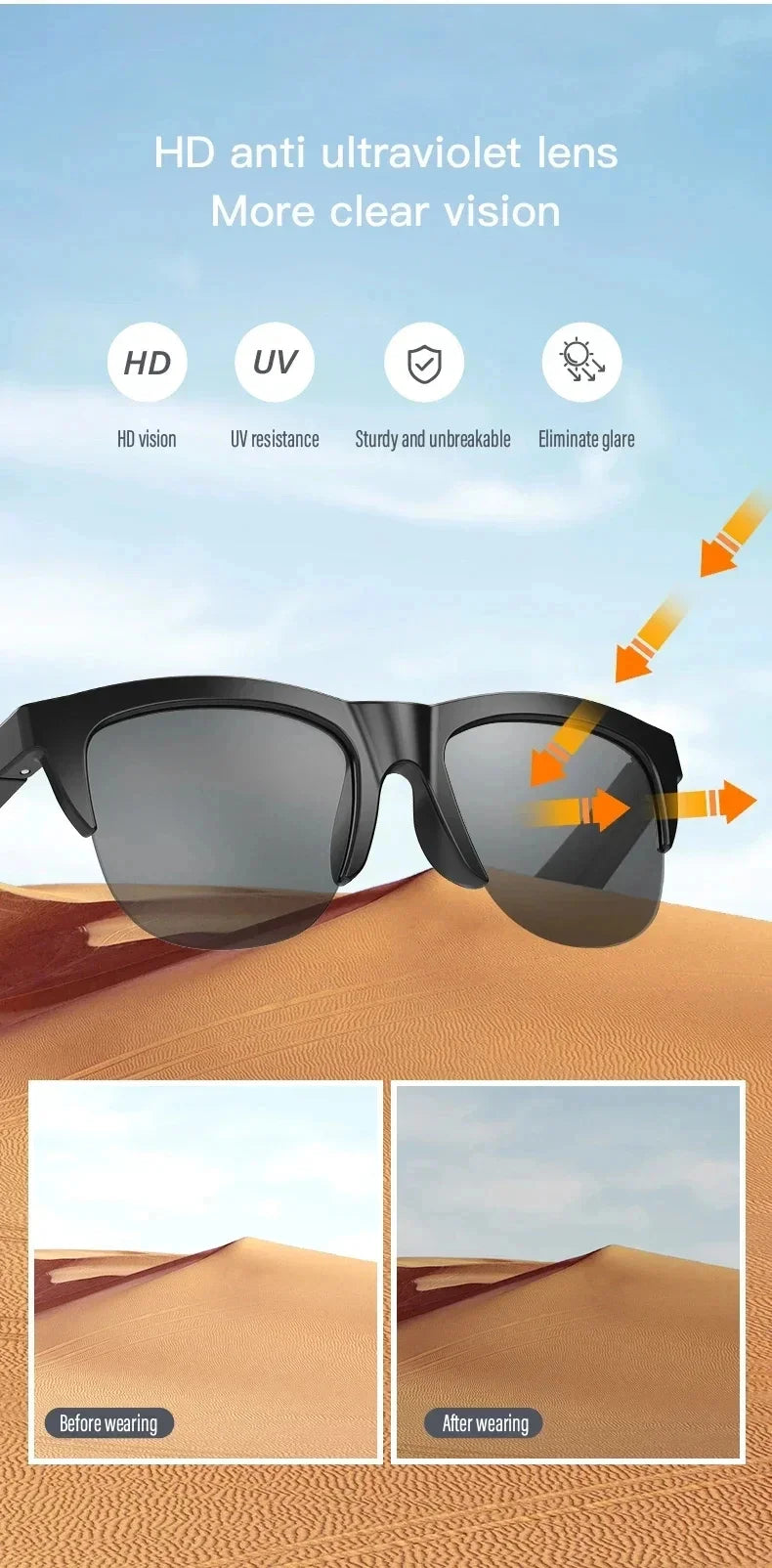 KentDO™ Smart Bluetooth Sunglasses – Music & Call Ready