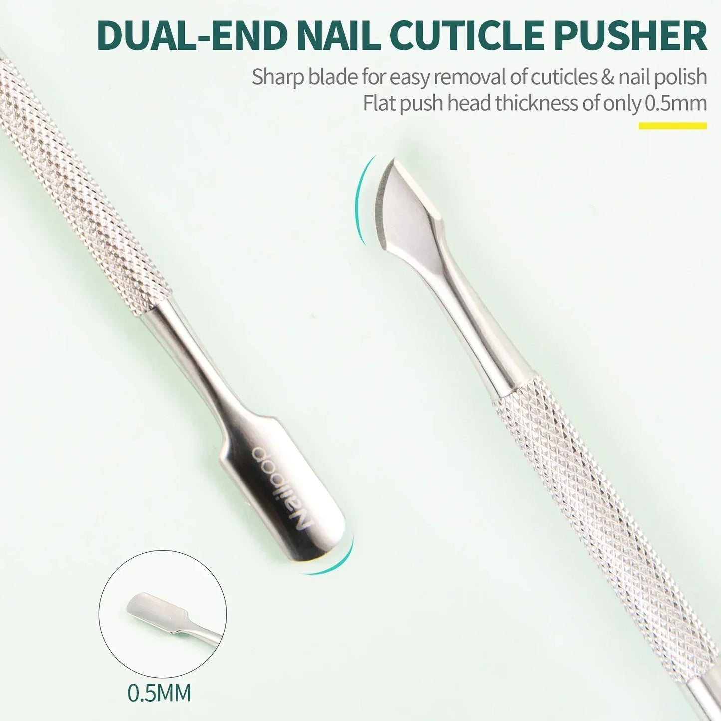 KentDO™ Stainless Steel Nail Cutter & Cuticle Pusher Set