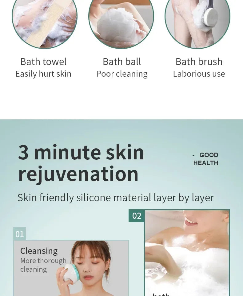 KentDO™ Electric Shower Brush – Deep-Cleansing & Massage Spa