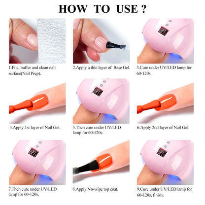 KentDO™ 7-Color Gel Nail Polish Set – Long-Lasting UV