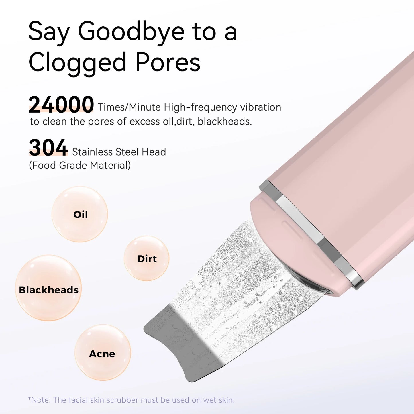 Ultrasonic Skin Scrubber for Deep Pore Cleansing & Lift