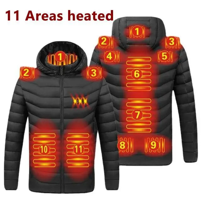 Men Heated Jacket USB Electric Warm Winter Coat