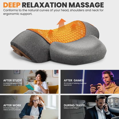 Electric Neck Massager Pillow with Heat & Vibration Relief