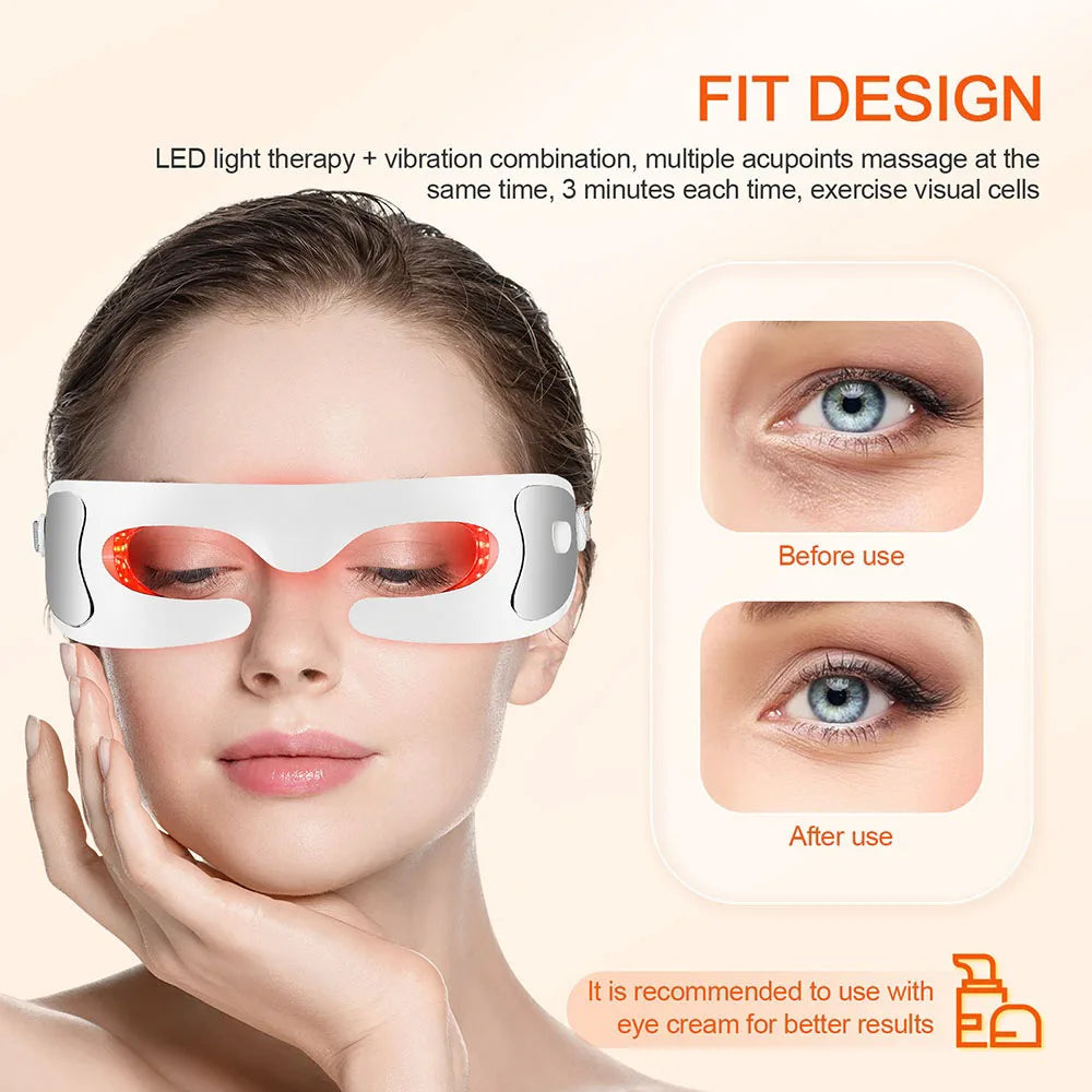 LED Eye Massager with Photon Therapy for Dark Circles Relief
