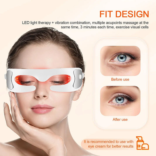 LED Eye Massager with Photon Therapy for Dark Circles Relief