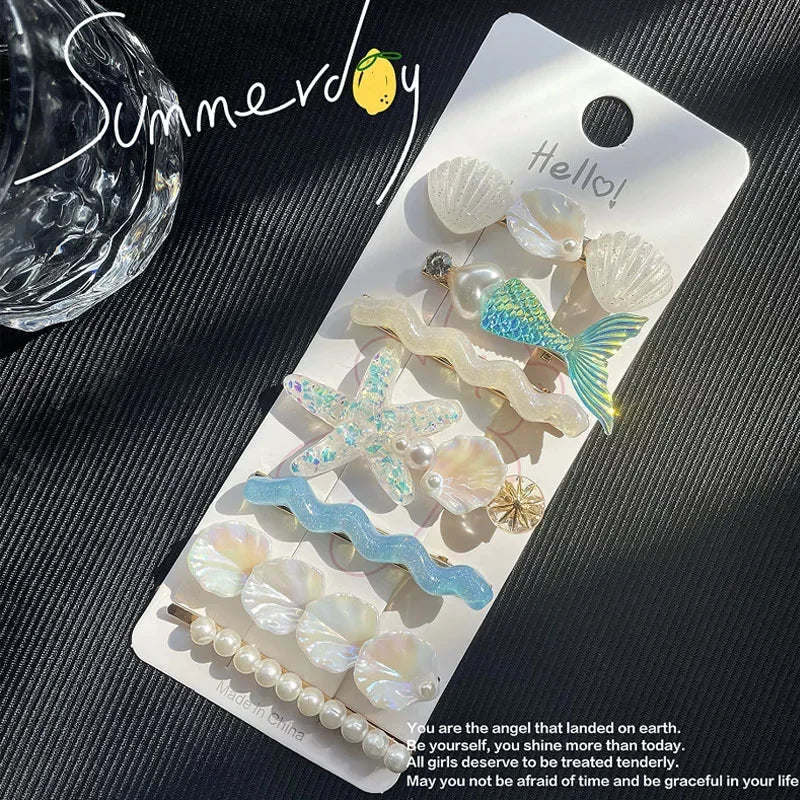 Shell Starfish Hair Clips for Cute Mermaid-Inspired Styles