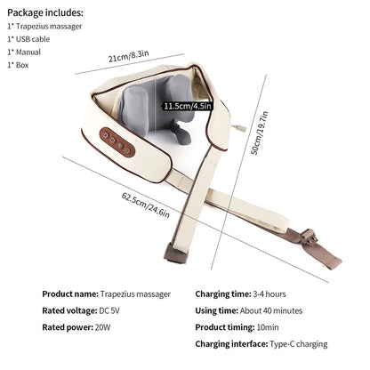 KentDO™ 26W Neck & Shoulder Massager – Deep Tissue Relief
