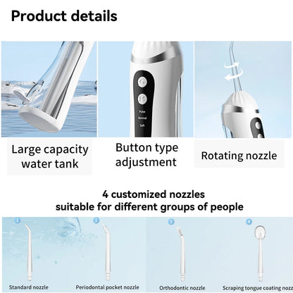 KentDO™ Portable Water Flosser – 3 Modes, 200ML Tank