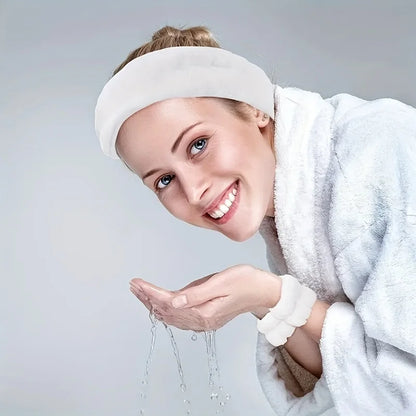 KentDO™ Coral Velvet Headband & Wristband Set – Skincare Helper