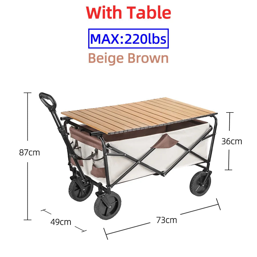 Heavy Duty Folding Wagon with Large Capacity Storage Cart
