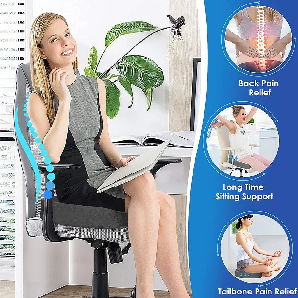 KentDO™ Memory Foam Seat Cushion – Coccyx & Back Relief