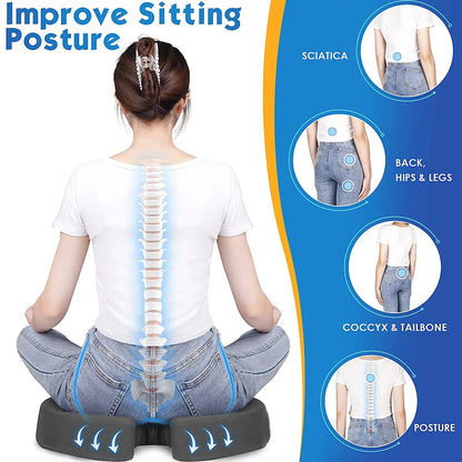 KentDO™ Memory Foam Seat Cushion – Coccyx & Back Relief