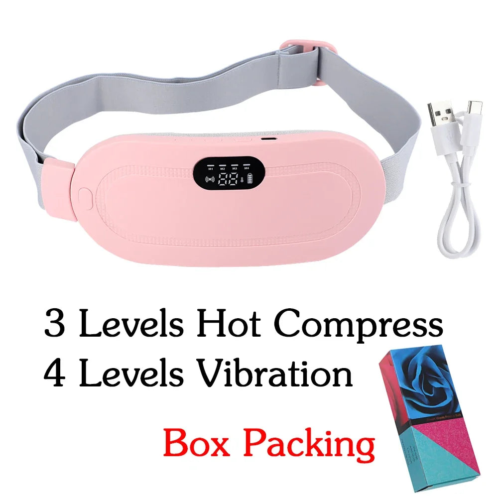 Rechargeable heated waist belt designed for portable period comfort