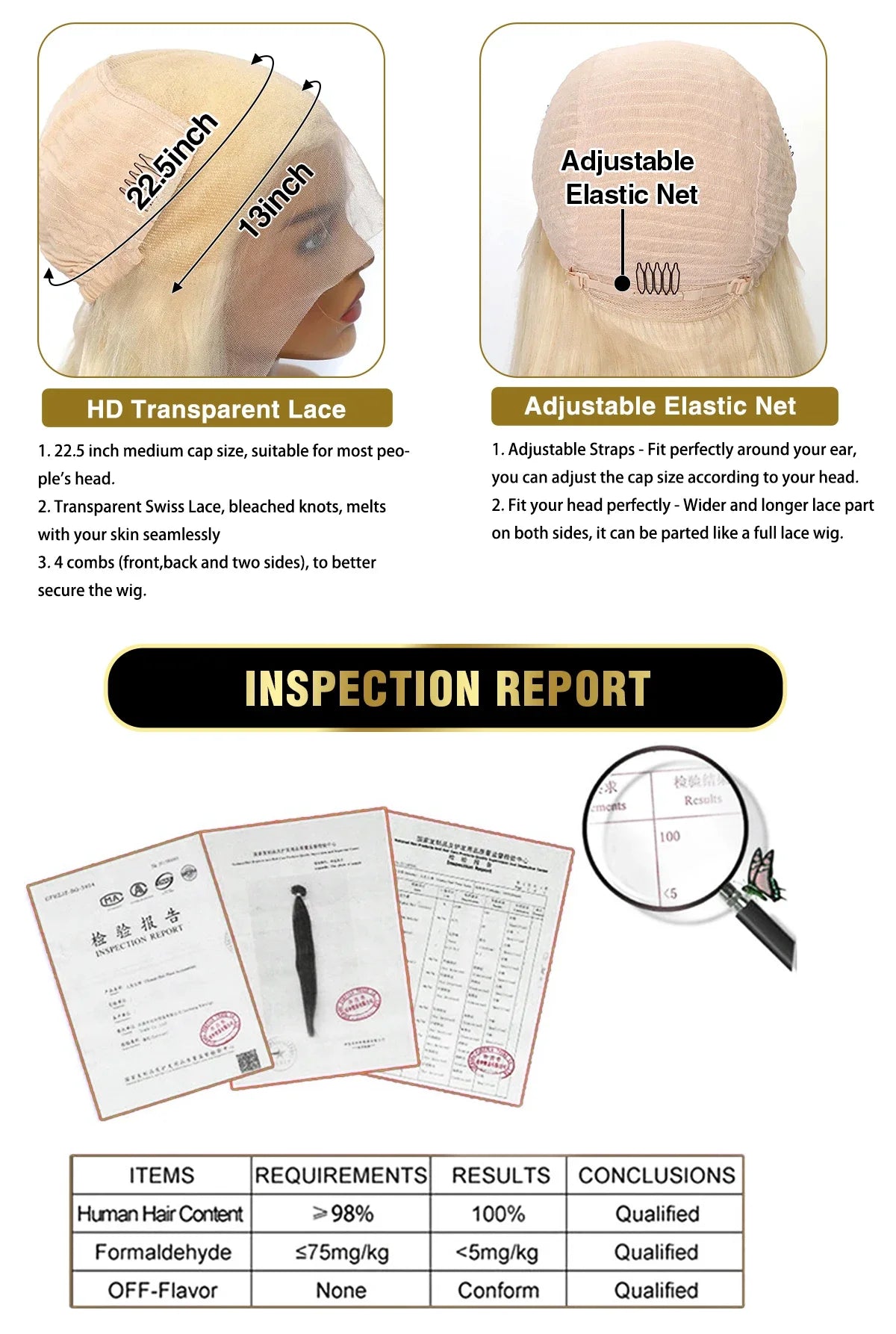 KentDO™ 613 Blonde Human Hair Wig – Luxurious HD Lace Shine