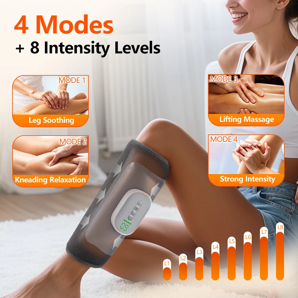 Wireless Air Compression Calf Massager with Heat Relief