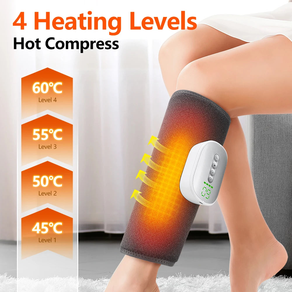 Wireless Air Compression Calf Massager with Heat Relief
