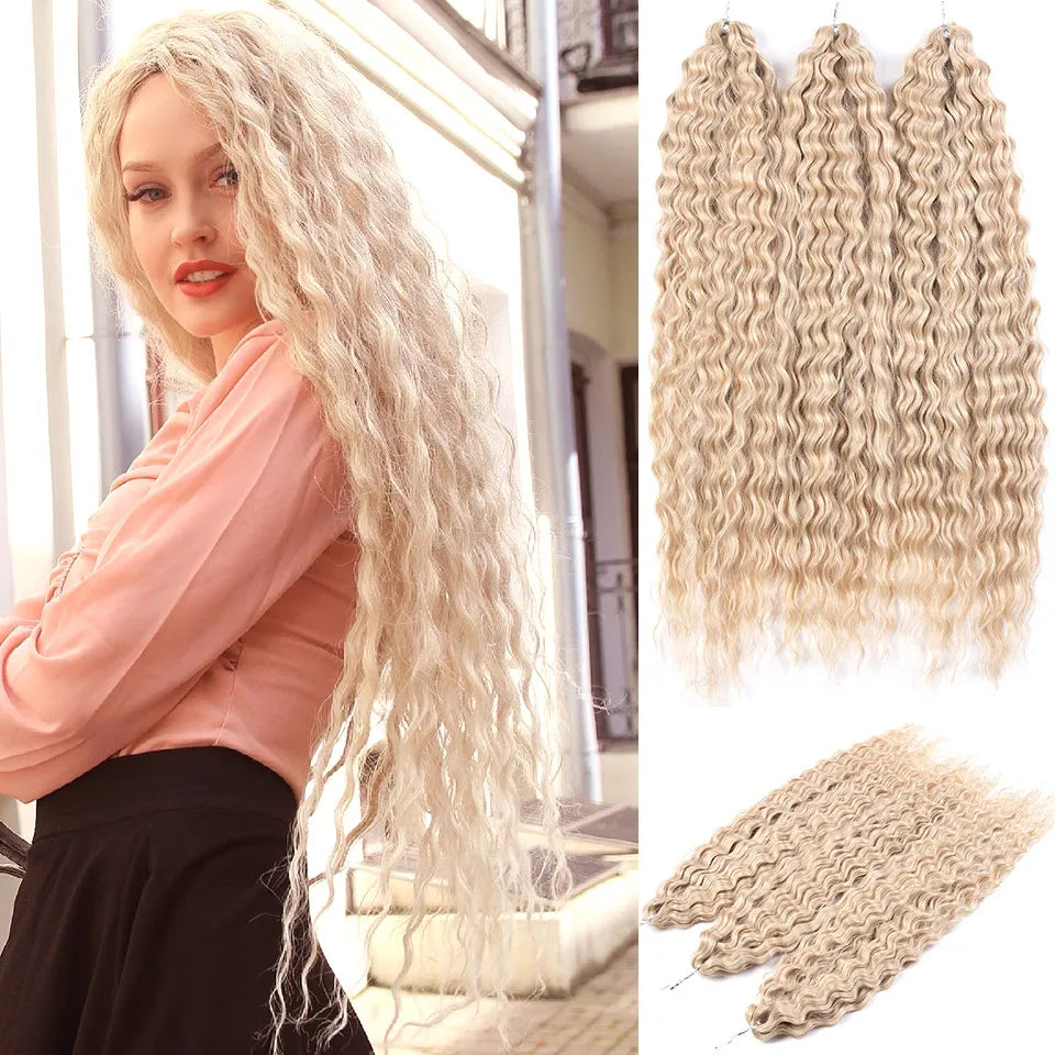 KentDO™ Water Wave Crochet Hair – Soft, Natural Curls 22"