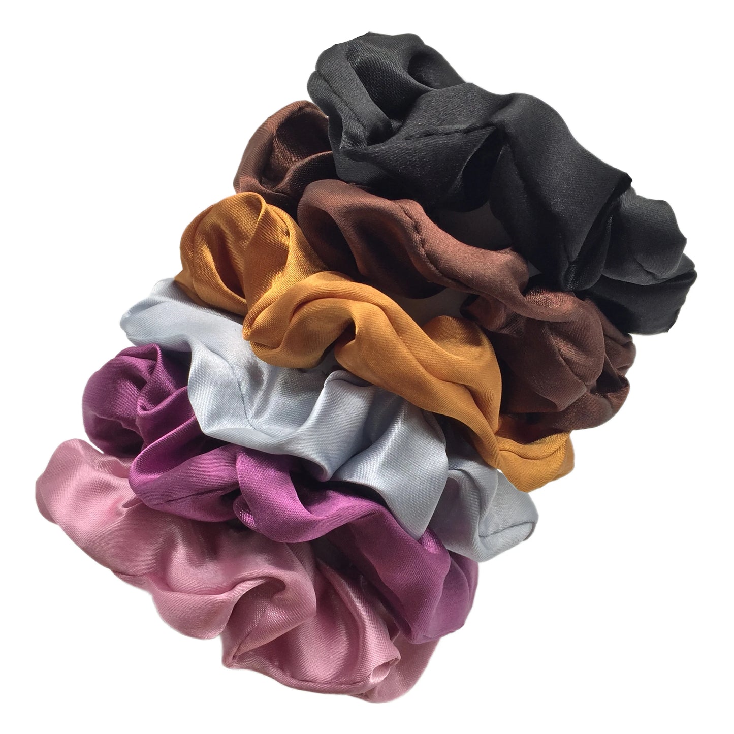 KentDO™ Satin Scrunchies 6PCS – No-Crease Hair Ties