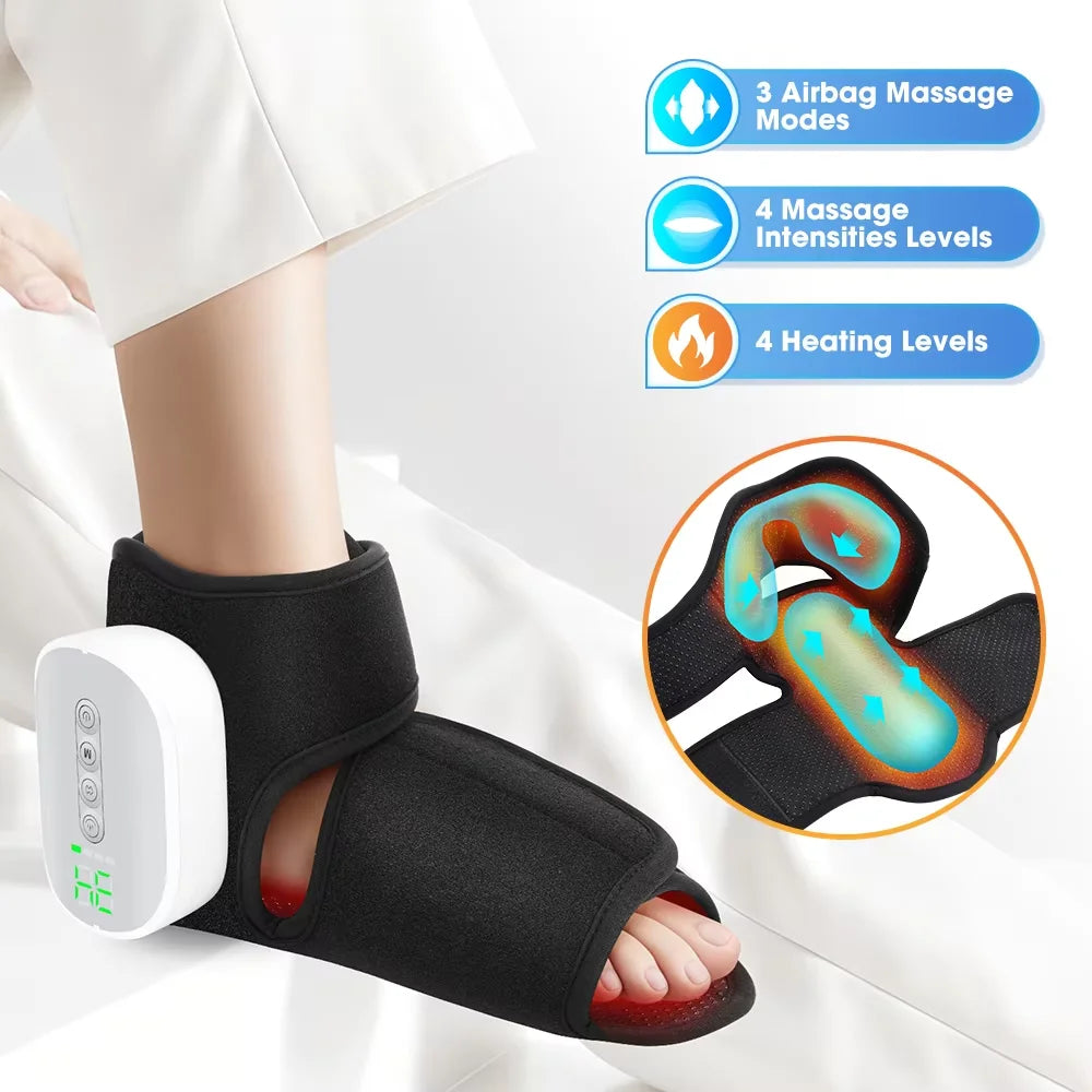 Electric Ankle Massager with Heat for Fast Muscle Relief