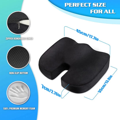 KentDO™ Memory Foam Seat Cushion – Coccyx & Back Relief