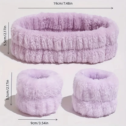 KentDO™ Coral Velvet Headband & Wristband Set – Skincare Helper