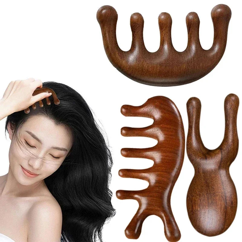 KentDO™ Sandalwood Scalp & Body Massage Comb – Stress Relief