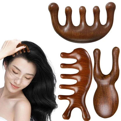 KentDO™ Sandalwood Scalp & Body Massage Comb – Stress Relief