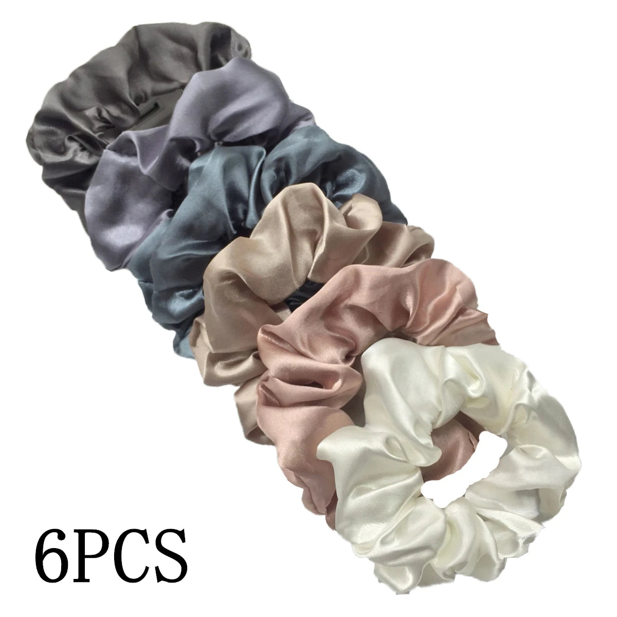 KentDO™ Satin Scrunchies 6PCS – No-Crease Hair Ties