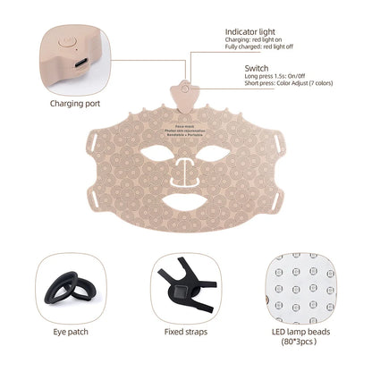 KentDO™ 7-Color LED Silicone Face Mask for Skin Repair & Brightening