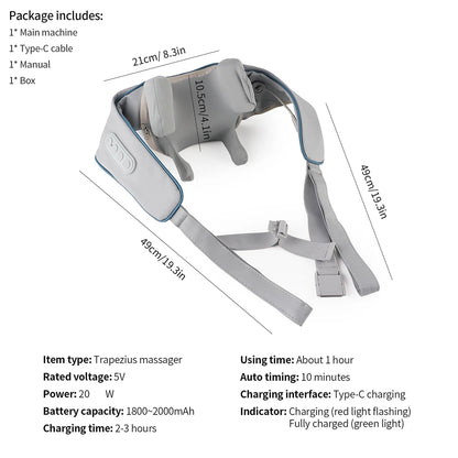KentDO™ 26W Neck & Shoulder Massager – Deep Tissue Relief