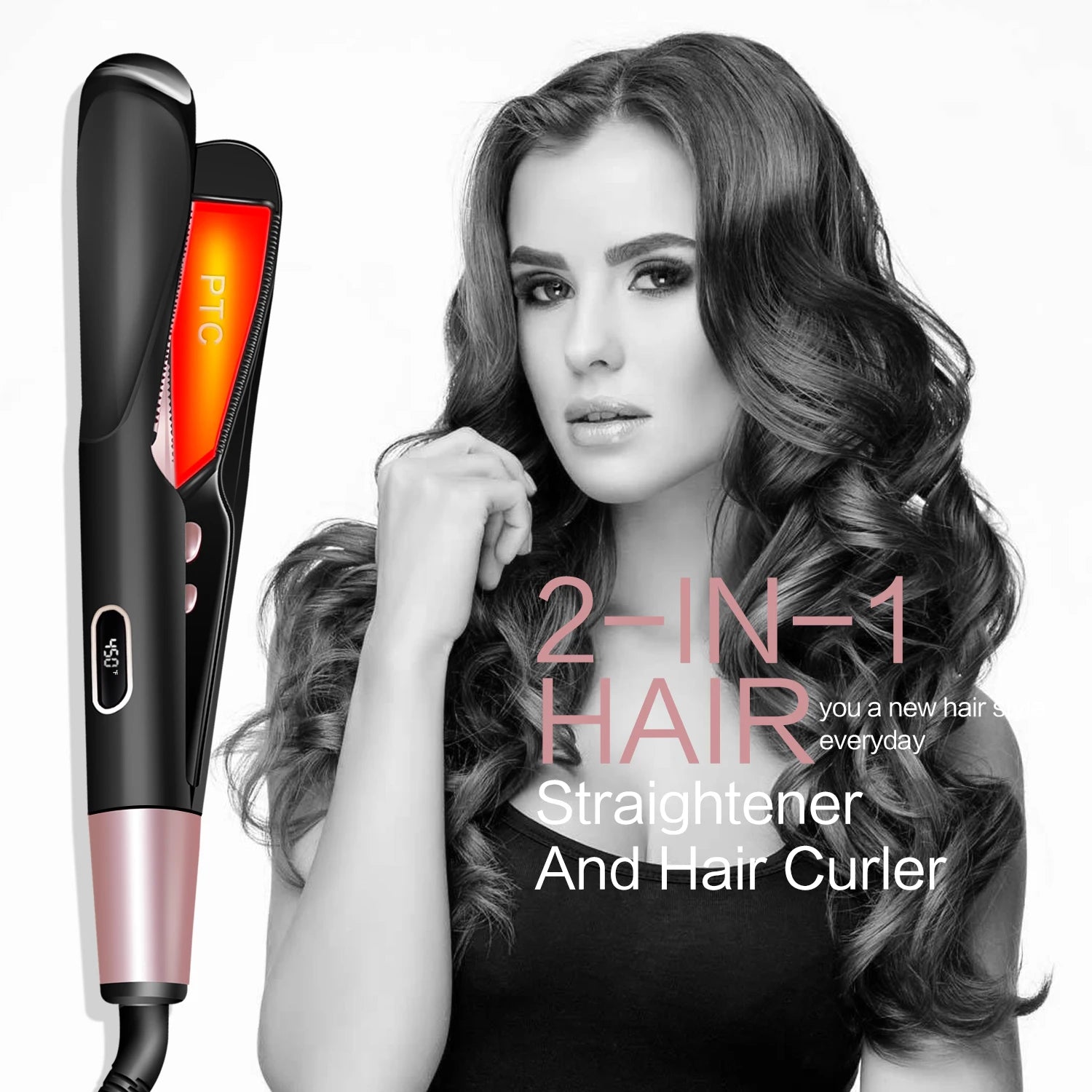 Kentdo Fast Heat Curler & Straightener dual use tool for sleek styling