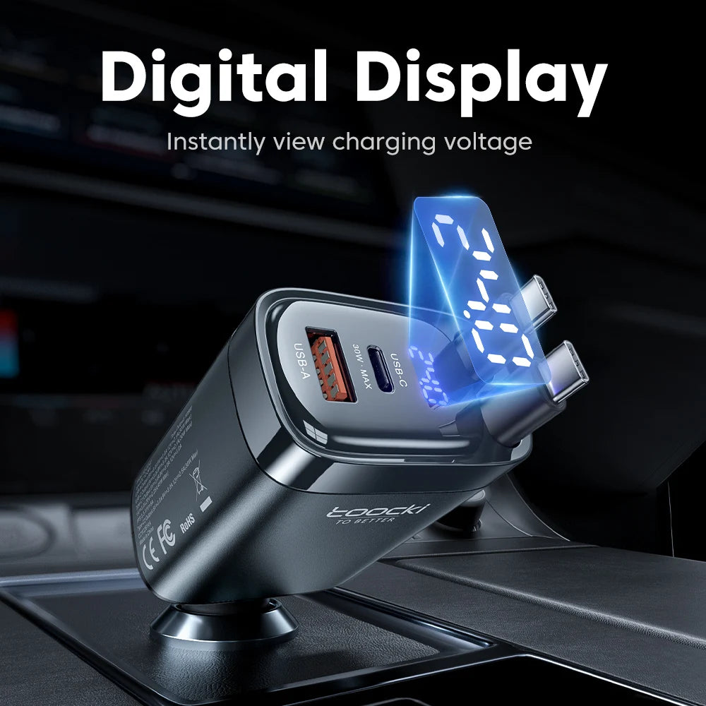 KentDO™ Retractable Car Charger – 105W Fast Multi-Device Adapter