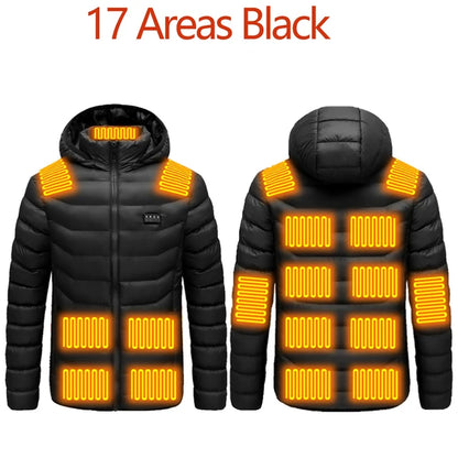 Men Heated Jacket USB Electric Warm Winter Coat