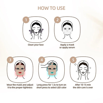 KentDO™ 7-Color LED Silicone Face Mask for Skin Repair & Brightening