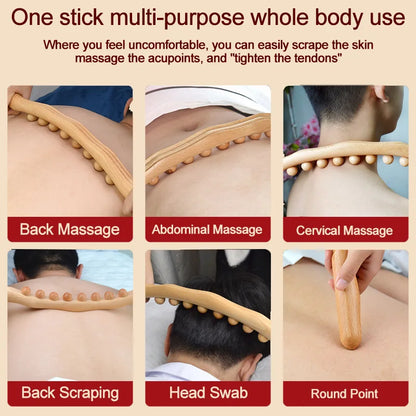 KentDO™ Wooden Gua Sha Roller – Back Massage & Relaxation