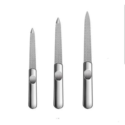 KentDO™ Stainless Steel Nail File Set – 3 Sizes, Double-Sided, Pro Nail Care