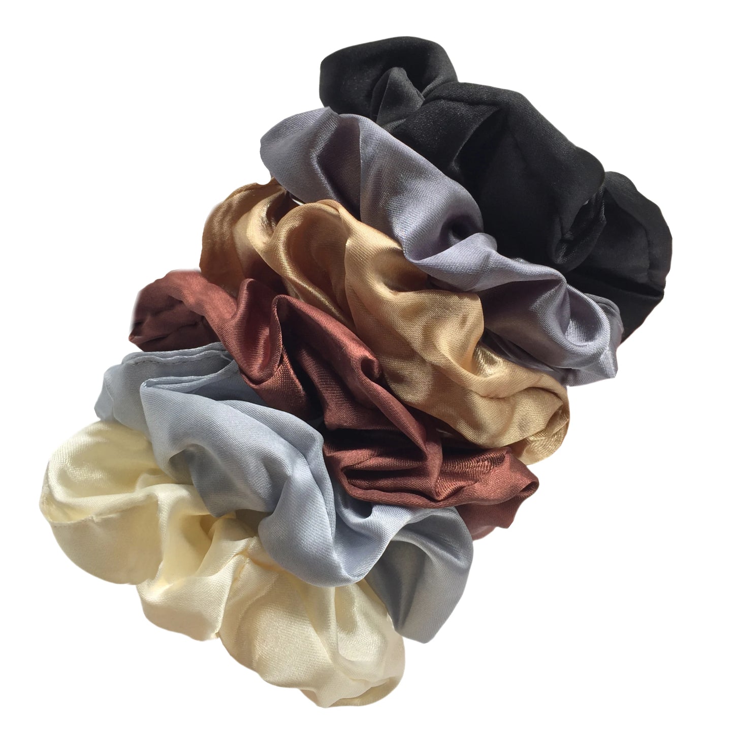 KentDO™ Satin Scrunchies 6PCS – No-Crease Hair Ties