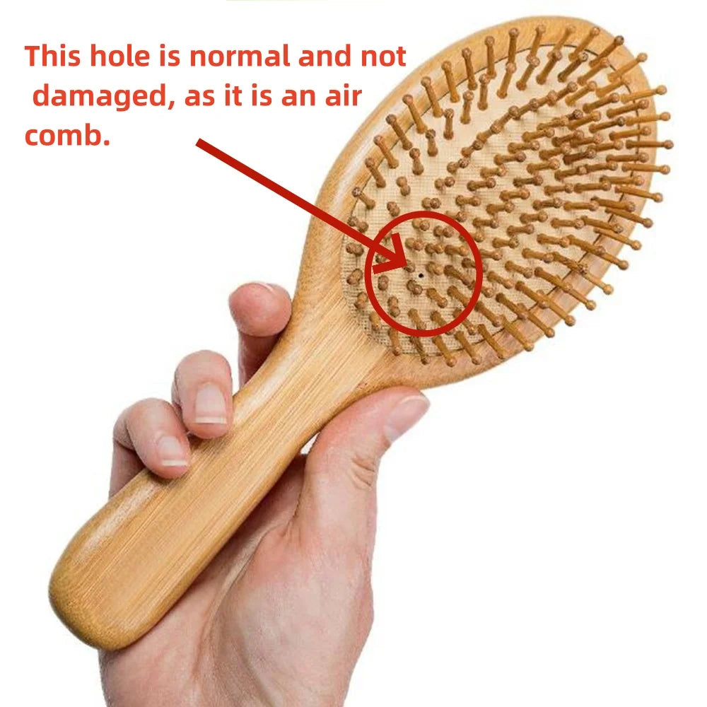 KentDO™ Bamboo Paddle Hair Brush – Anti-Static & Scalp Massage