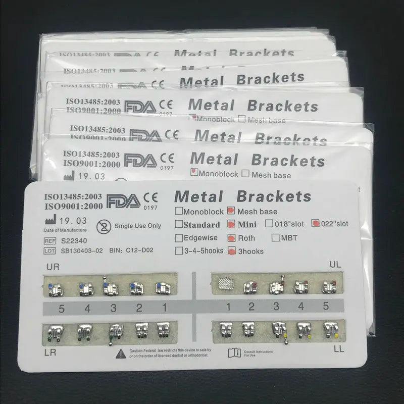Dental Metal Brackets for Precise Orthodontic Alignment
