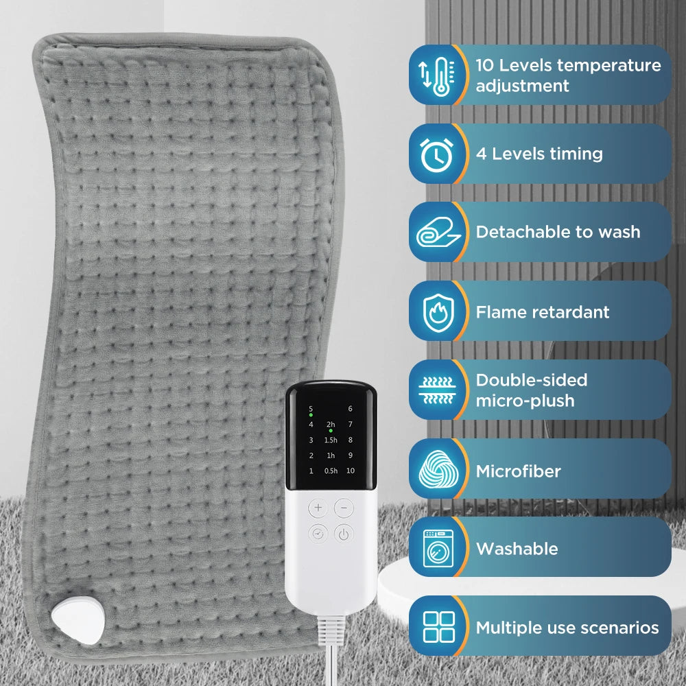 Electric Heating Pad with 10 Heat Levels for Fast Relief