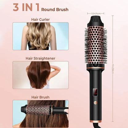 KentDO™ 1.5" Heated Curling Brush – Ceramic Hair Styler