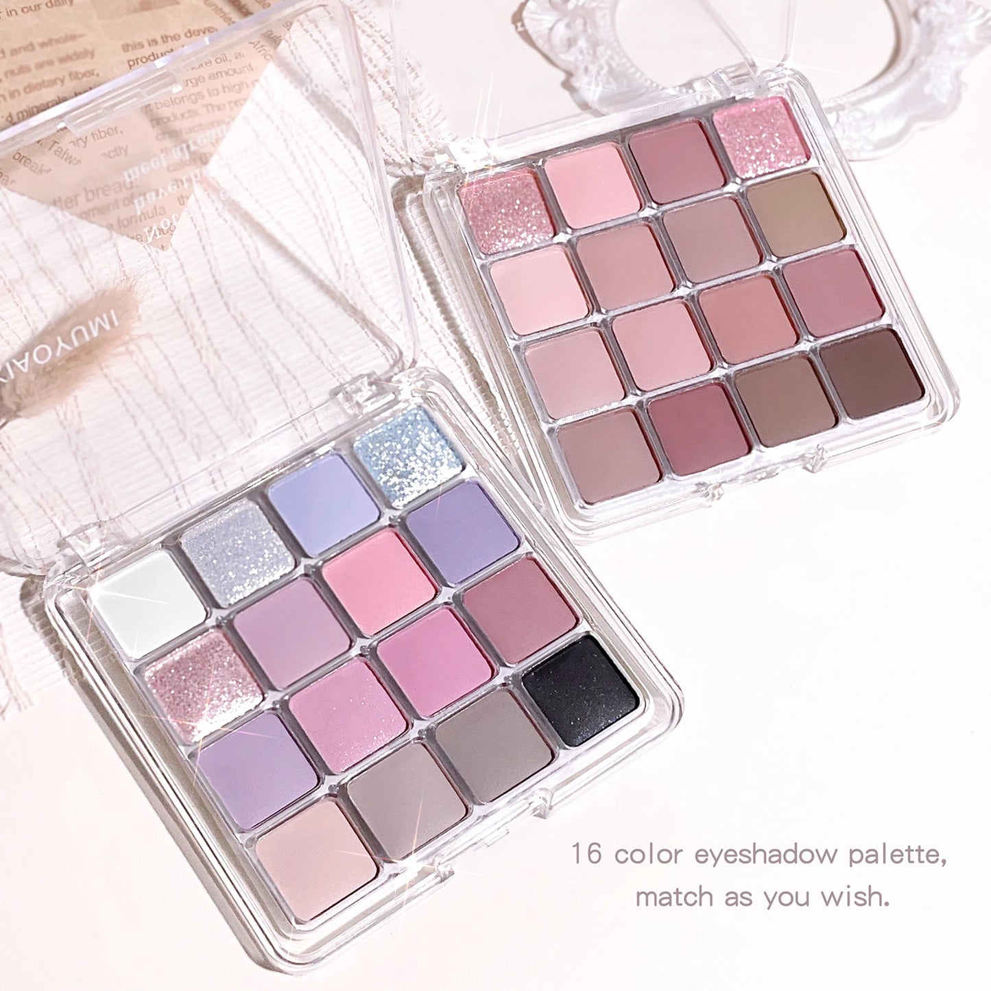 KentDO™ 16-Color Eyeshadow – Matte & Shimmer Earth Tones