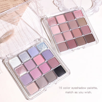 KentDO™ 16-Color Eyeshadow – Matte & Shimmer Earth Tones
