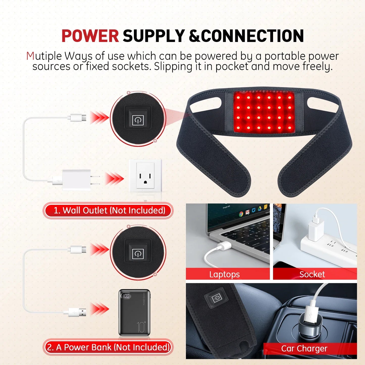 Red Light Neck Wrap for Firming & Pain Relief