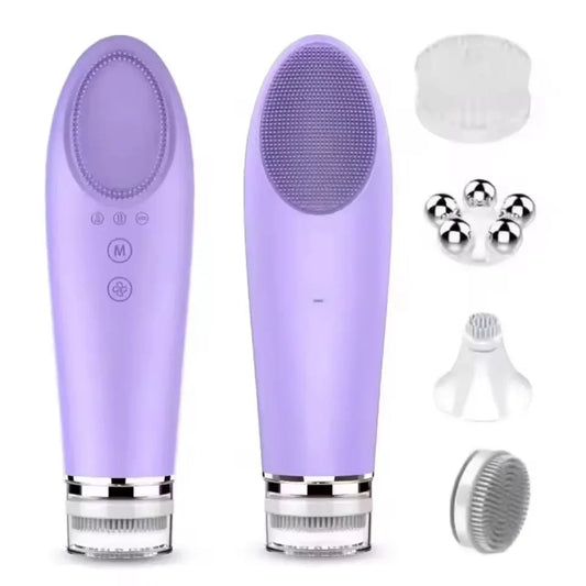 4-in-1 Warm Facial Cleansing Brush for Clearer Skin