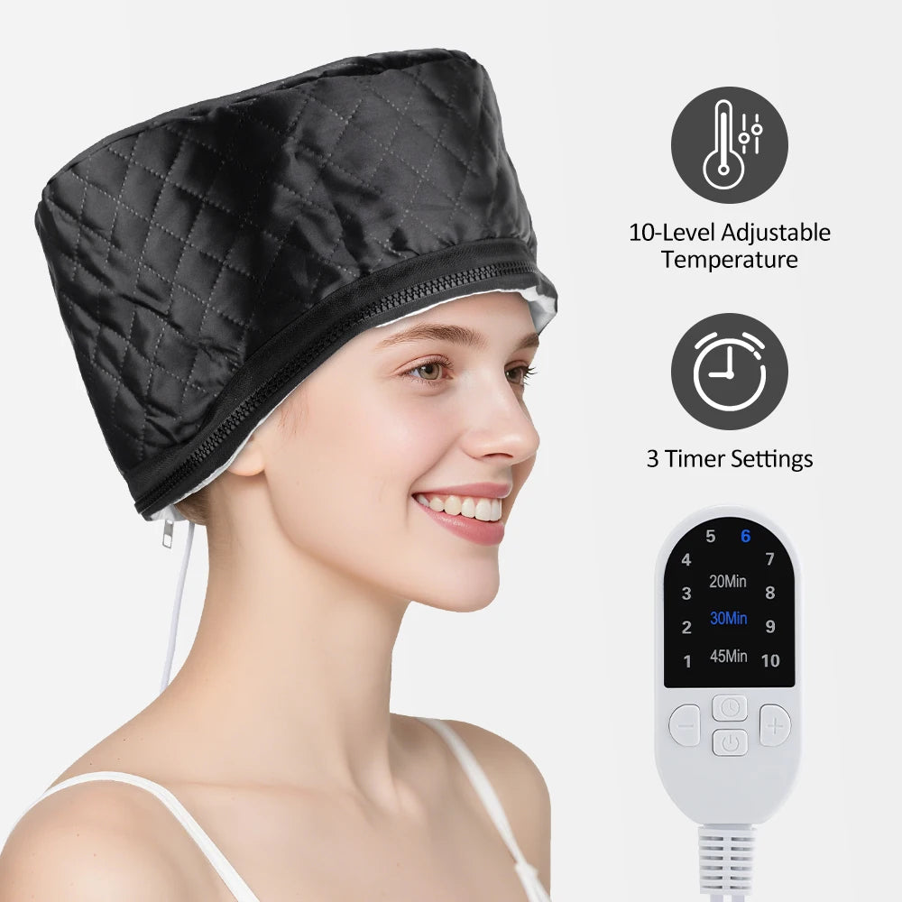 Hair Steamer Cap with 10 Heat Levels for Deep Conditioning