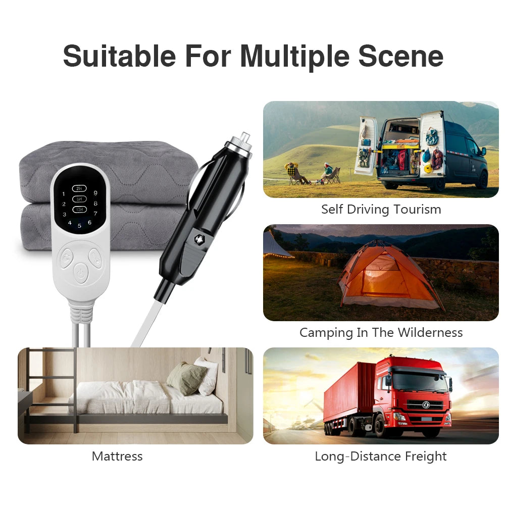12V Electric Blanket for Car, RV & Winter Travel Warmth