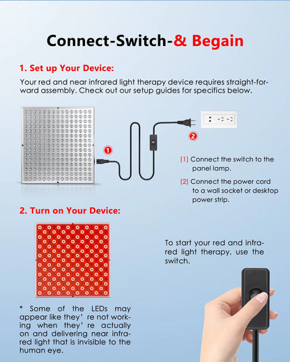 KentDO™ 45W LED Red Light Therapy Panel – Anti-Aging & Pain Relief